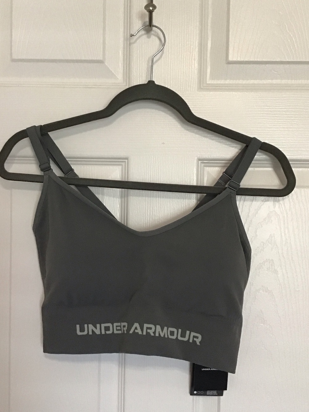 Under Armour Gray Seamless Low-Impact Sports Bra with Logo